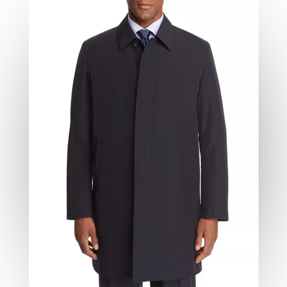 Sanyo Men's Charcoal Trench Coat Wool Blend Removable Lining PR230 Size 40R